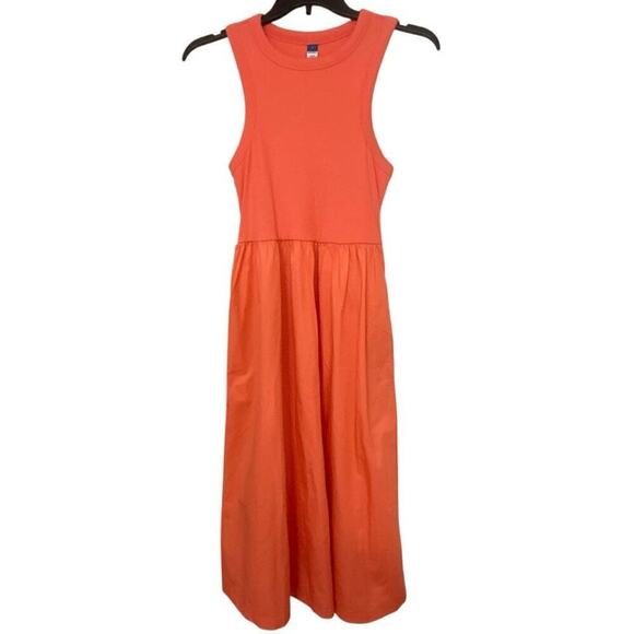 Old Navy Dresses & Skirts - OLD NAVY NWT Coral Sleeveless Cotton A-Line Midi Dress Size Large Summer Beachy
